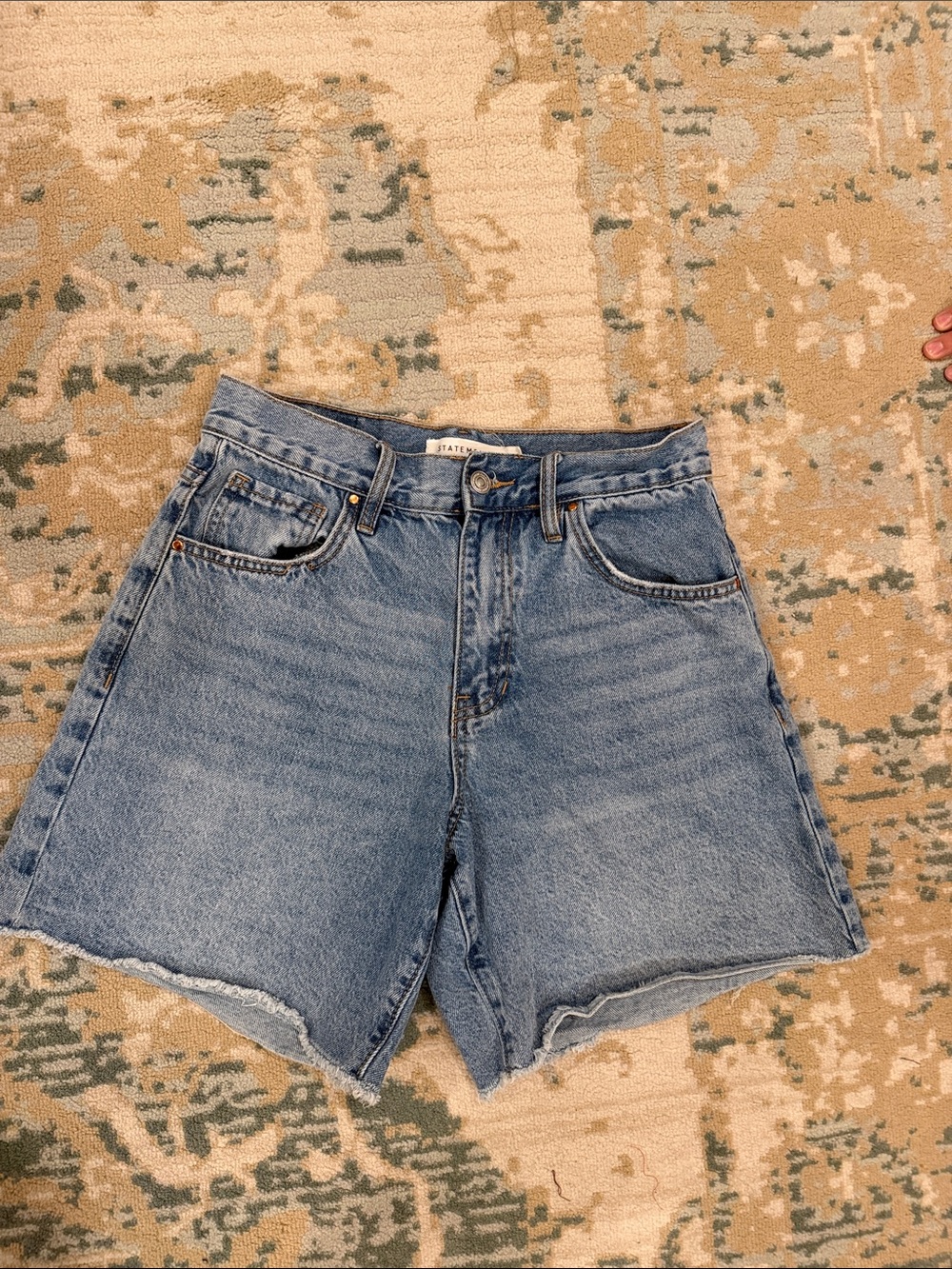 High-Rise Light Blue Denim Shorts - Women
